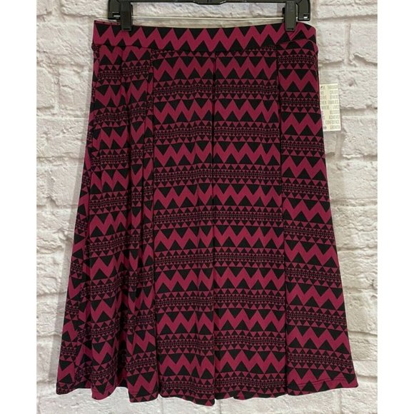 LuLaRoe Dresses & Skirts - NEW LuLaRoe Madison Geo Triangle Print A-Line Skirt LARGE Pleated Pockets 9251